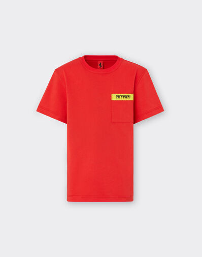 Ferrari Cotton T-shirt with Ferrari logo Giallo Modena 20162fK