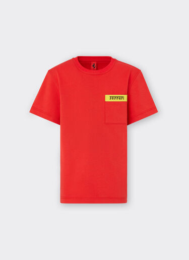 Ferrari T-shirt en coton avec logo Ferrari Rosso Corsa 20162fK
