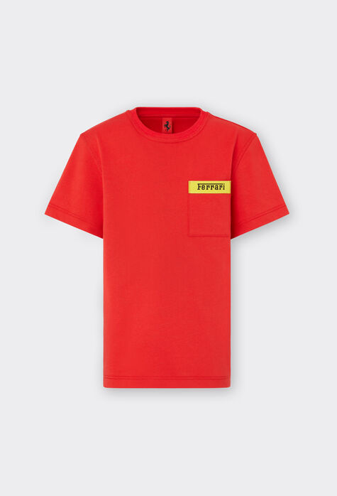 Ferrari T-shirt in cotone con logo Ferrari Rosso Corsa 20160fK