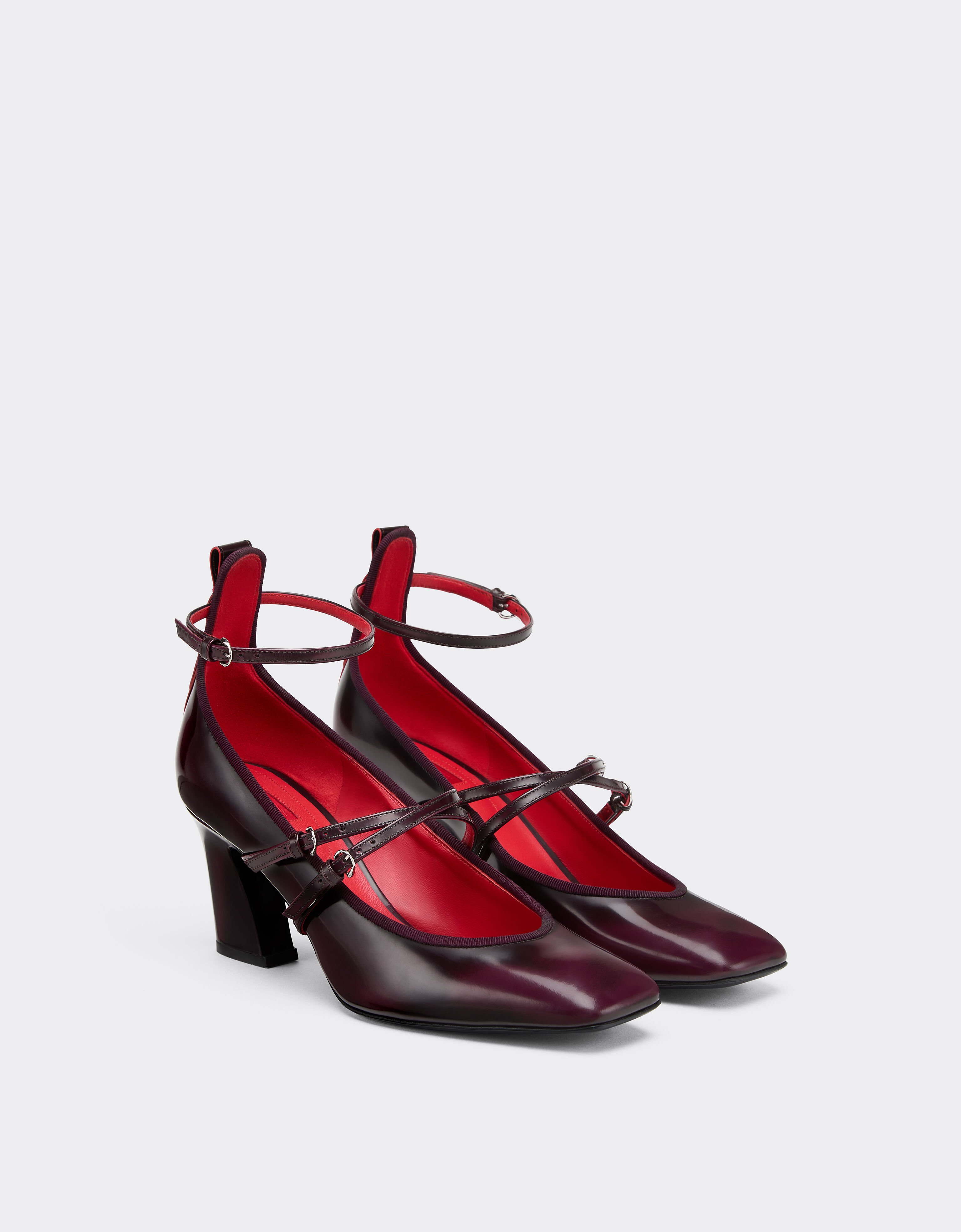 Ferrari Leather Mary Jane pumps Cherry 22732f
