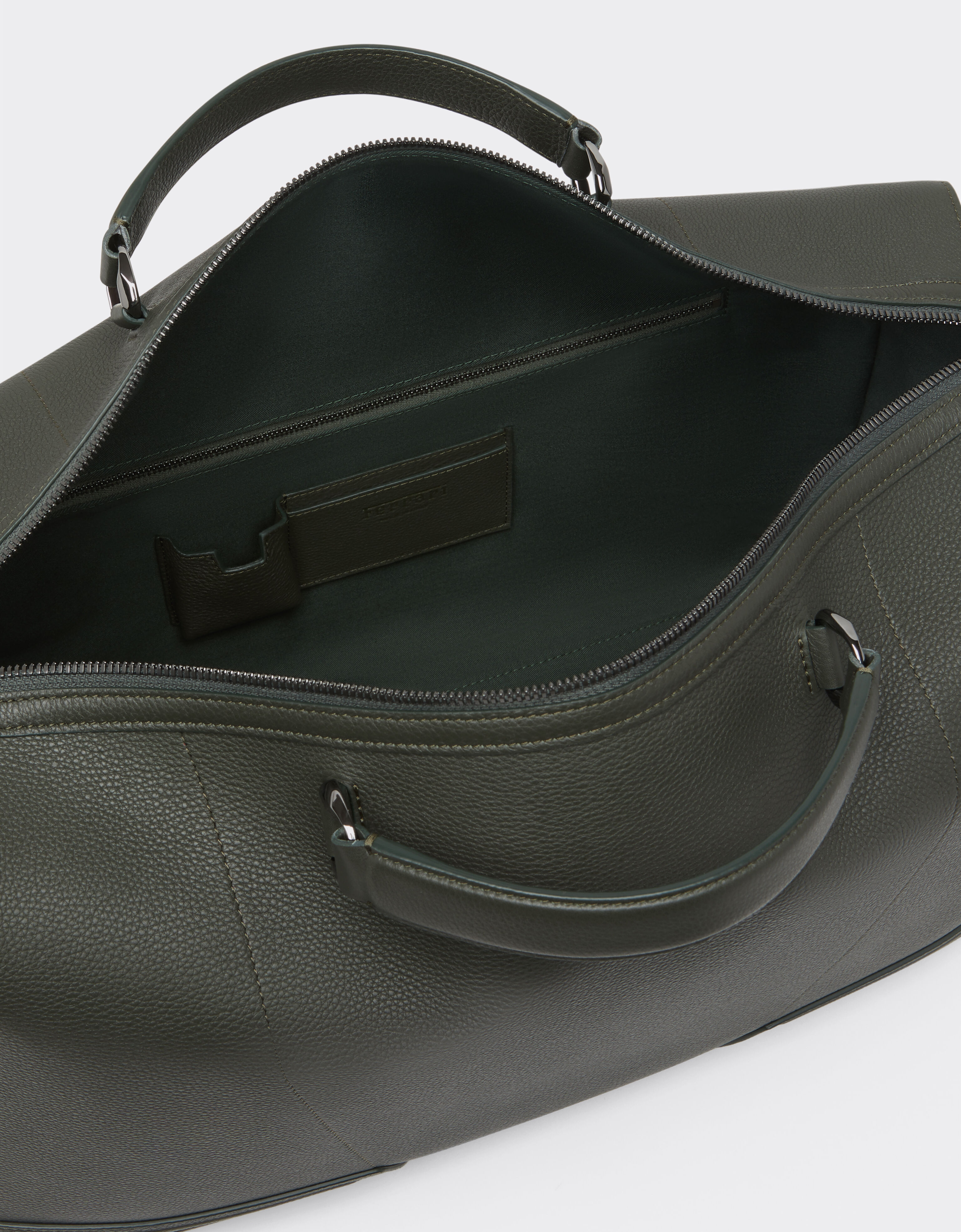 Ferrari Grained leather duffle bag Army 21371f