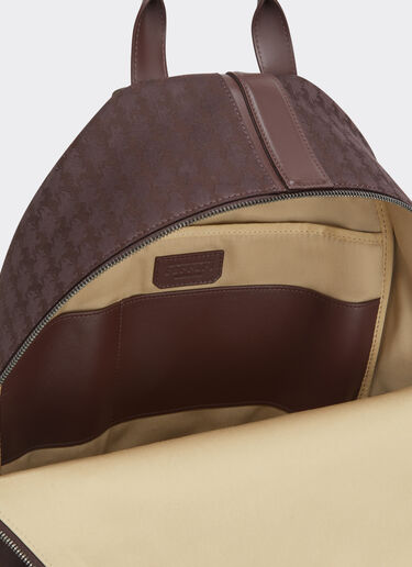 Ferrari Q-Cycle® jacquard backpack with Cavallino pattern Mahogany 49136f