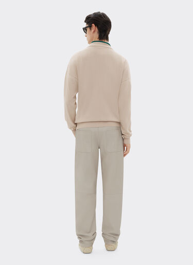 Ferrari Cotton and silk long sleeve sweater Ecru 48378f
