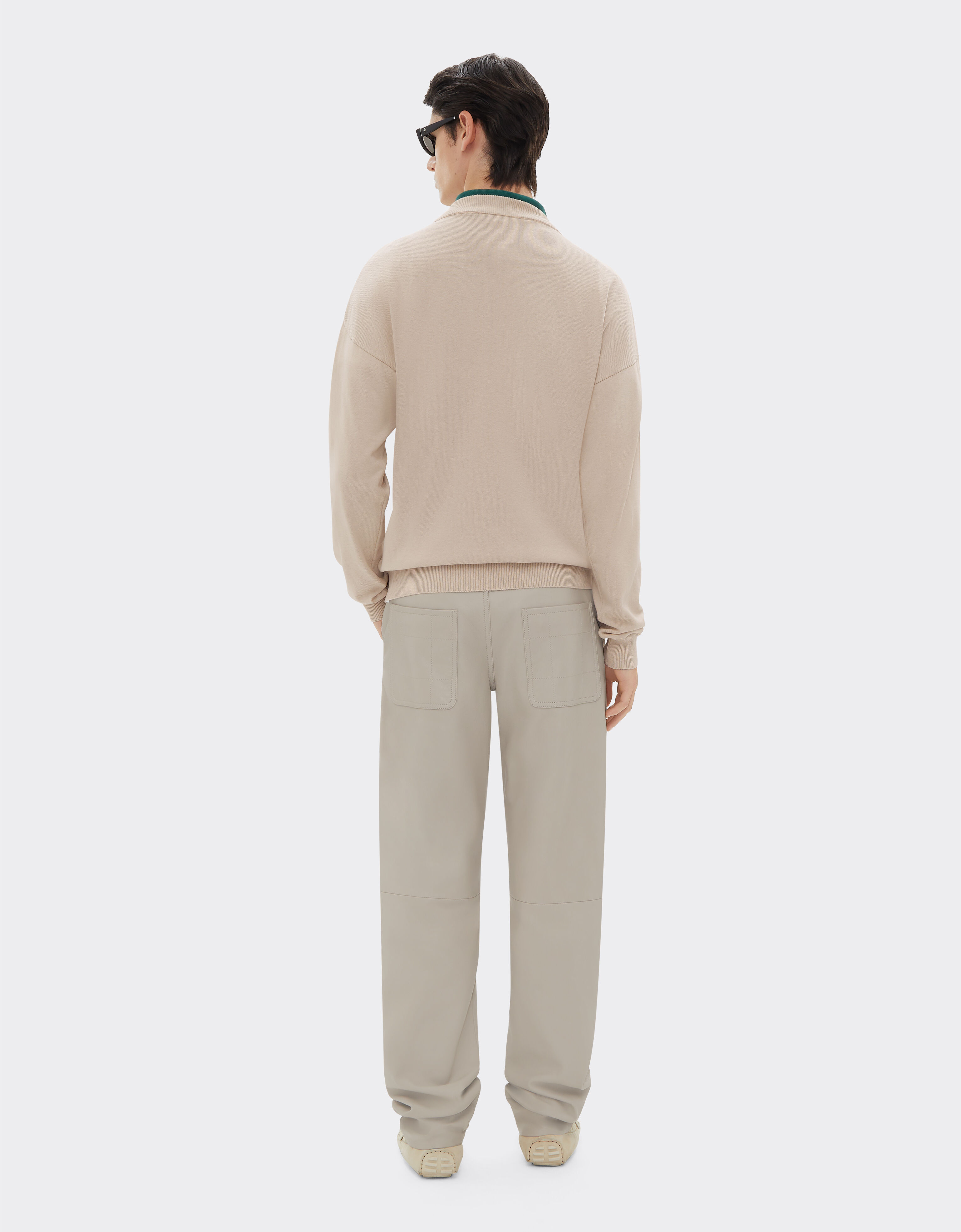Ferrari Cotton and silk long sleeve sweater Ecru 48378f