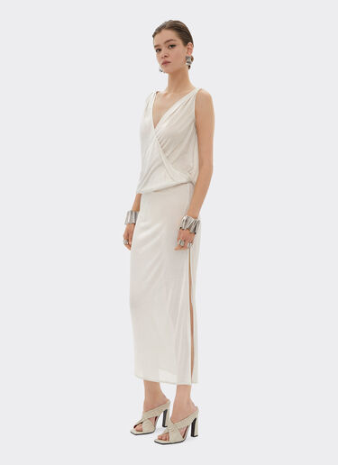 Ferrari Sleeveless dress in silk jersey Ecru 22174f