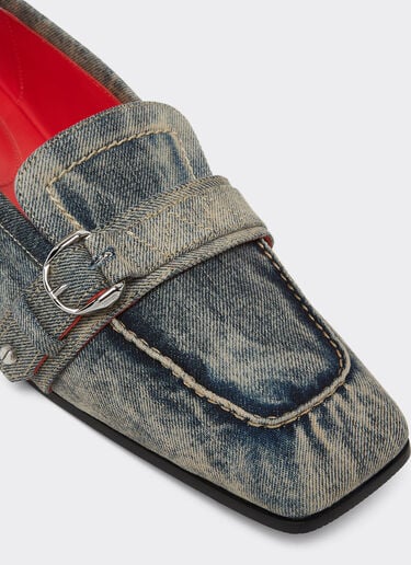 Ferrari Mocassin en denim acidulé Blu Denim 51316f