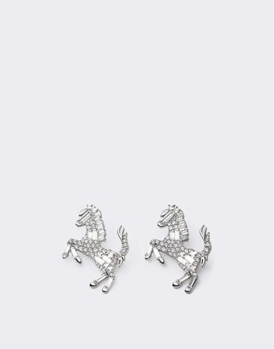 Prancing Horse Rhinestone Earrings Ferrari Prancing Horse Rhinestone Earrings Silver CGWEA0011JU00005f