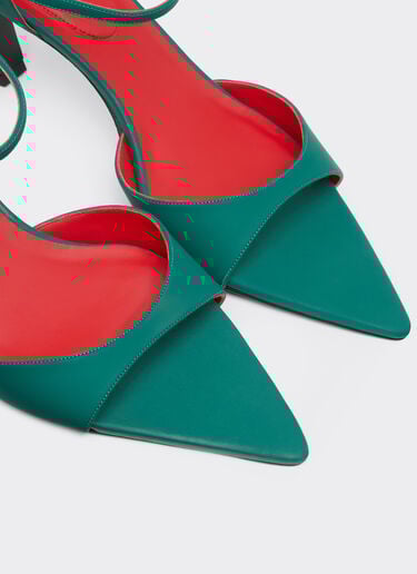 Ferrari Slingback sandals in rubberised leather Ficus Green 22008f