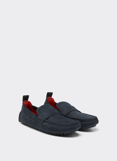 Ferrari Driver loafers in nubuck leather Navy 22034f