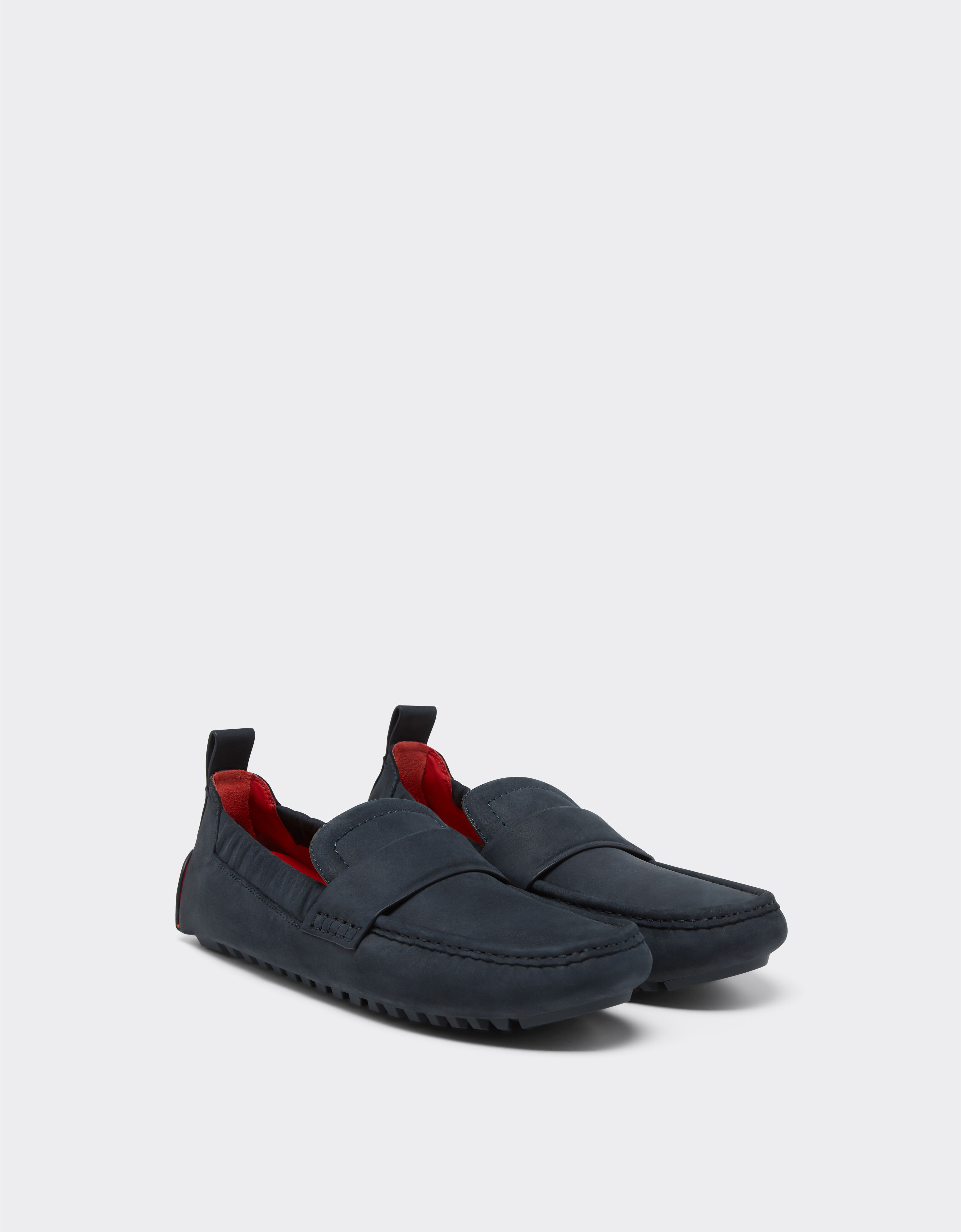Ferrari Driver loafers in nubuck leather Navy 22034f