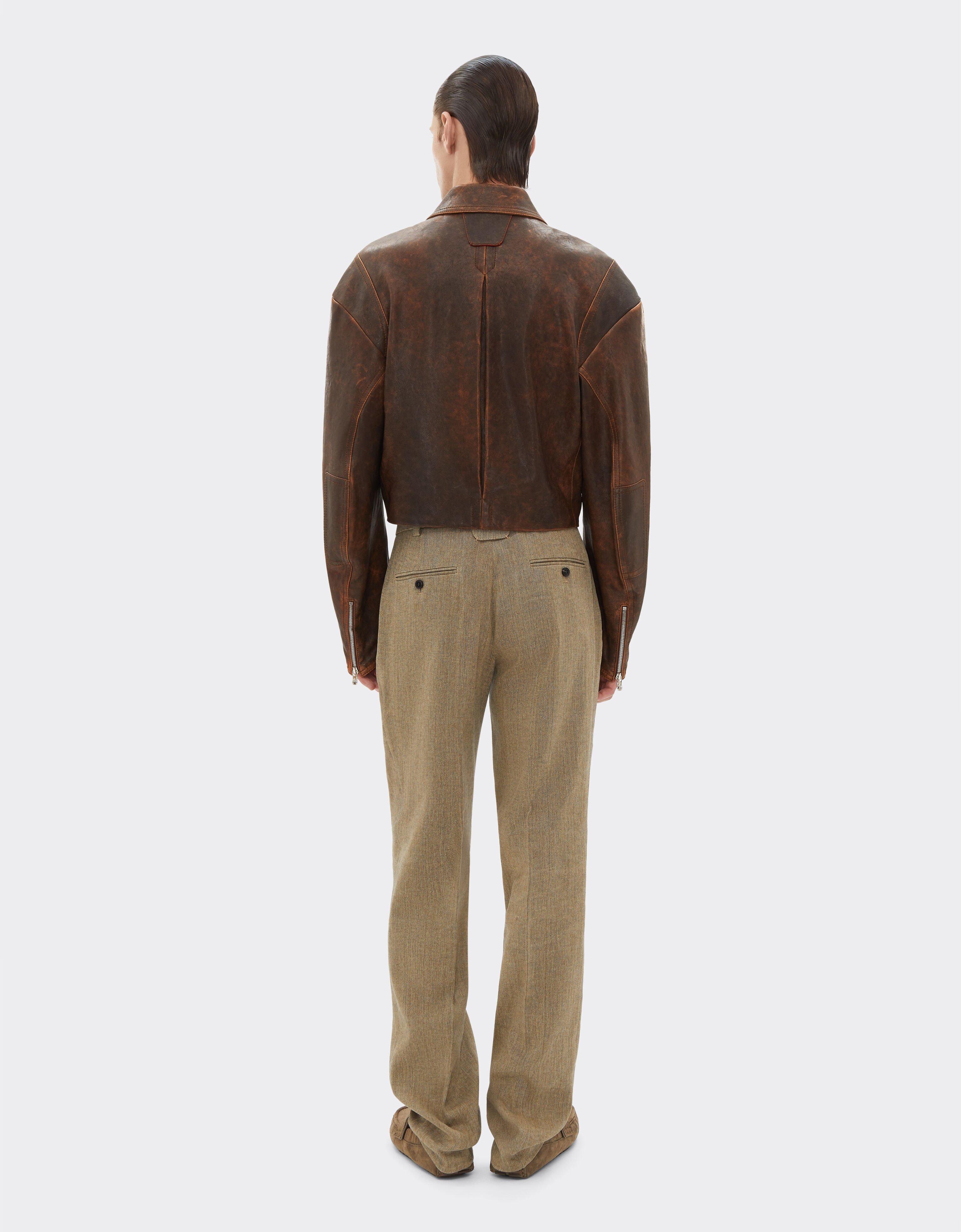 Ferrari blouson en cuir damassé Khaki Green 50086f