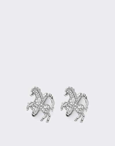 Ferrari Gemelos Cavallino Rampante con pedrería Silver CGMCF0002JU00005f