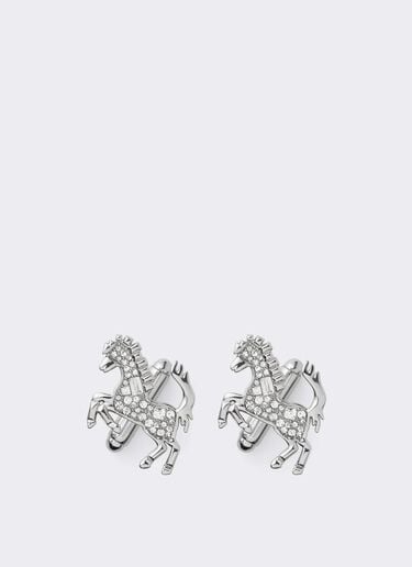 Prancing Horse Rhinestone Cufflinks Ferrari Prancing Horse Rhinestone Cufflinks Silver CGMCF0002JU00005f