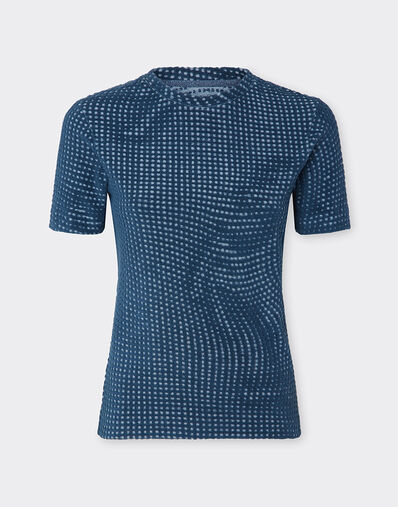 Ferrari Camiseta de rizo jacquard con estampado Cavallino Dots Azul Acero 22486f
