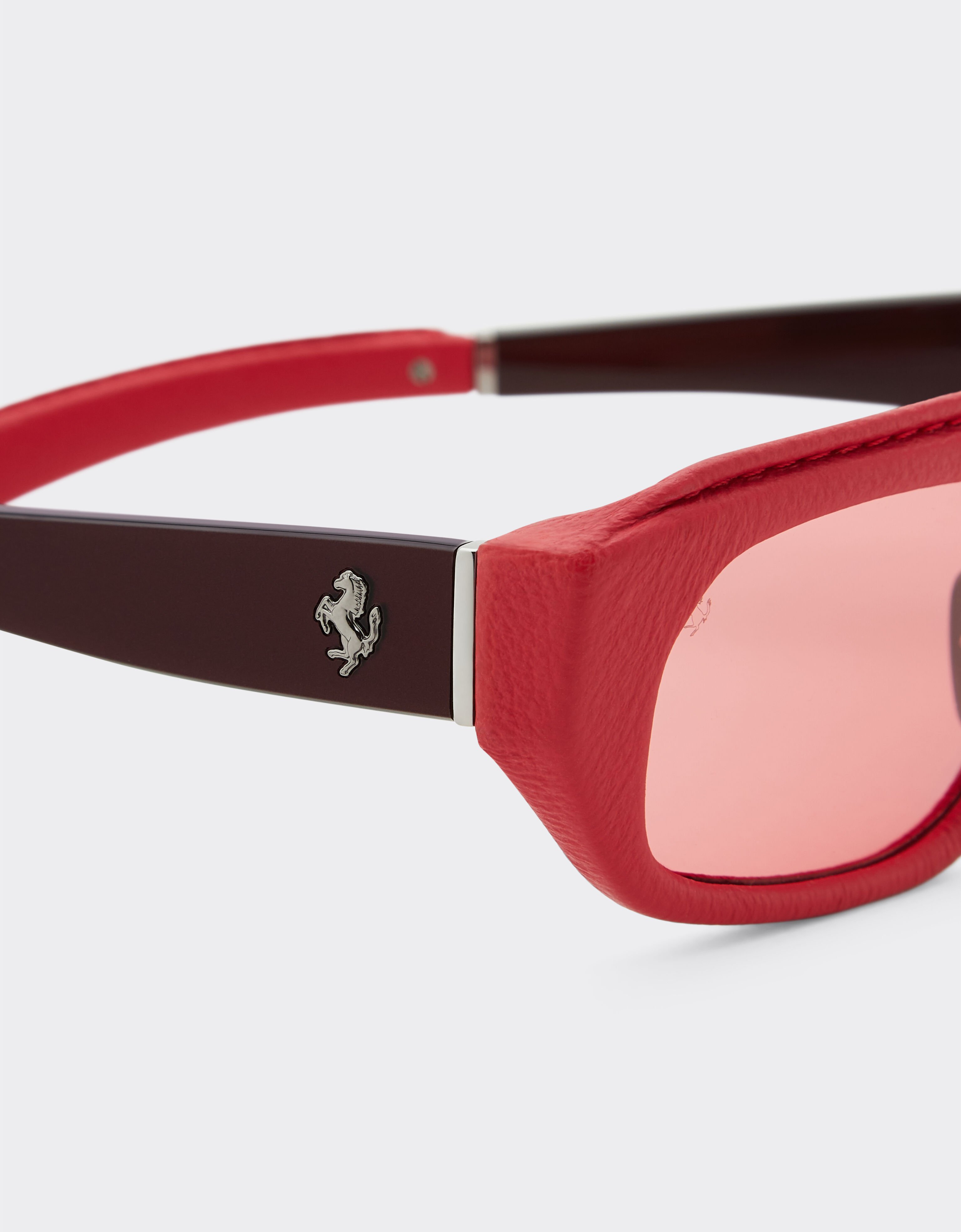 Ferrari Red Ferrari sunglasses in acetate and leather with red lens Red F1540f