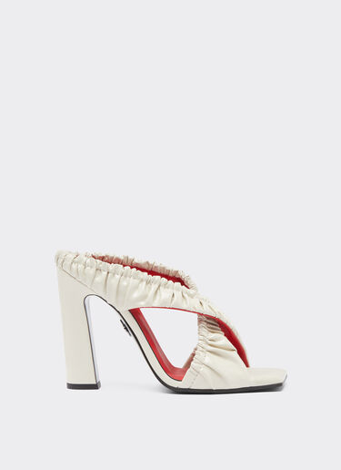 Ferrari High sandals in patent leather Ecru 22025f