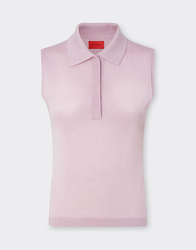 Ferrari Polo sin mangas de cachemira y seda Glicina 22748f