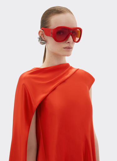 Ferrari Limited Edition Ferrari red leather covered sunglasses with red mirror lens Red F1244f