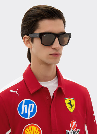 Ferrari Ray-Ban for Scuderia Ferrari RB2217M in havana acetate with dark brown lenses Beige LA01Hf
