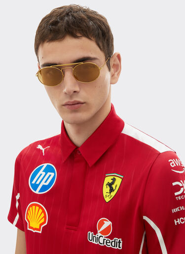 Ferrari Ray-Ban for Scuderia Ferrari RB3775M en metal dorado con lentes doradas de espejo marrón claro Oro LA0EDf
