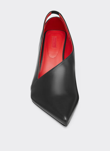 Leather Slingback with Side Cut-out Ferrari Leather Slingback with Side Cut-out Marrone Scuro CSWSL0006XL00004f