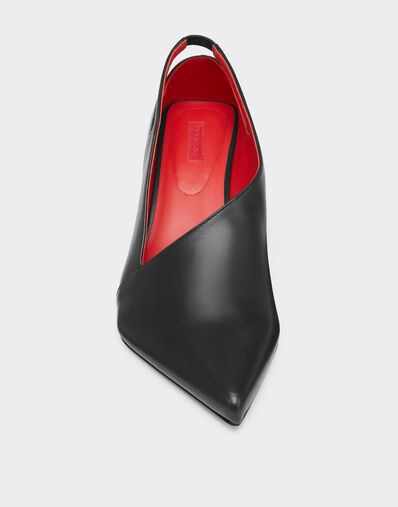 Leather Slingback with Side Cut-out Ferrari Leather Slingback with Side Cut-out Marrone Scuro CSWSL0006XL00004f