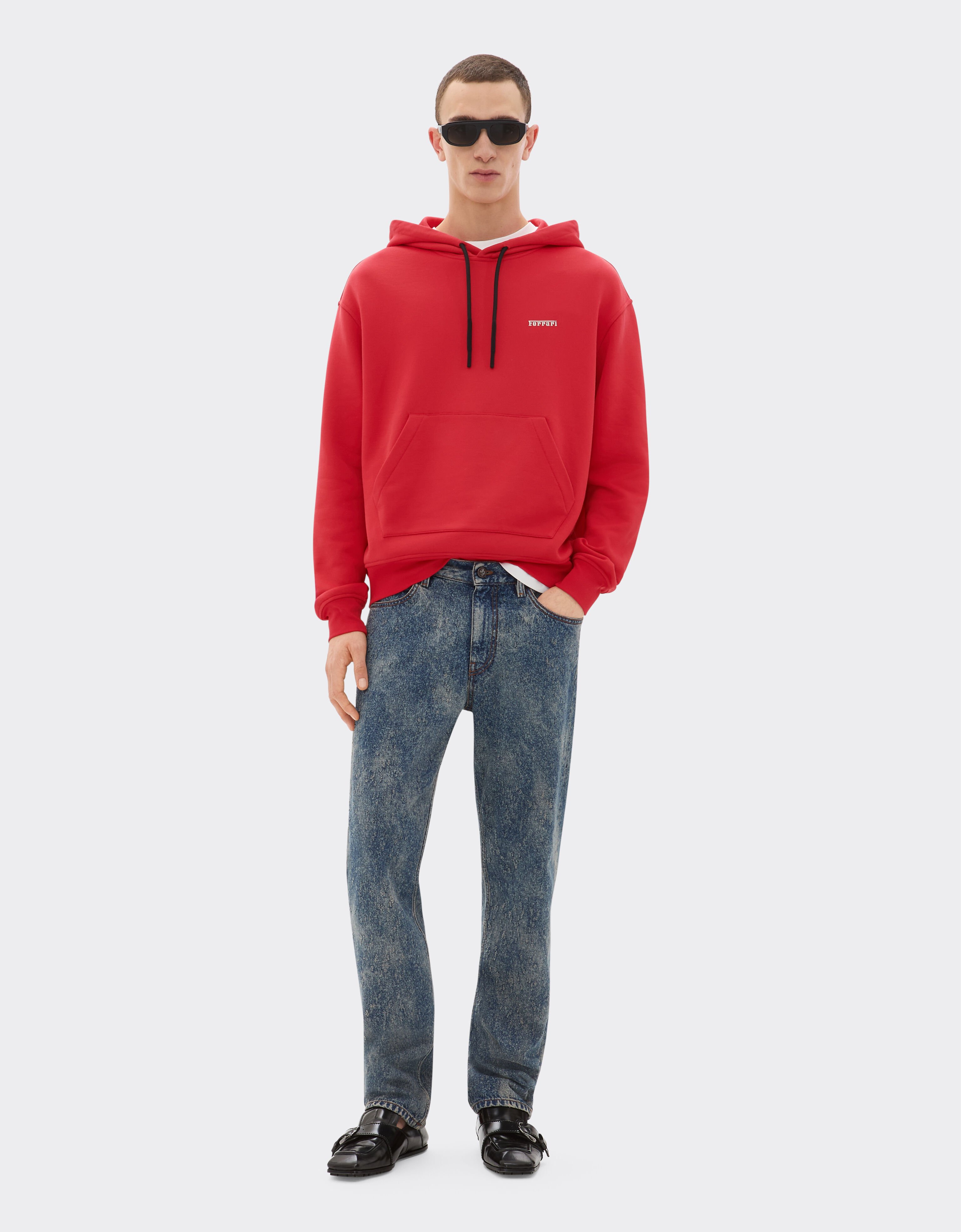 Ferrari Sweatshirt in technical fabric with Ferrari logo Racing red 48283f