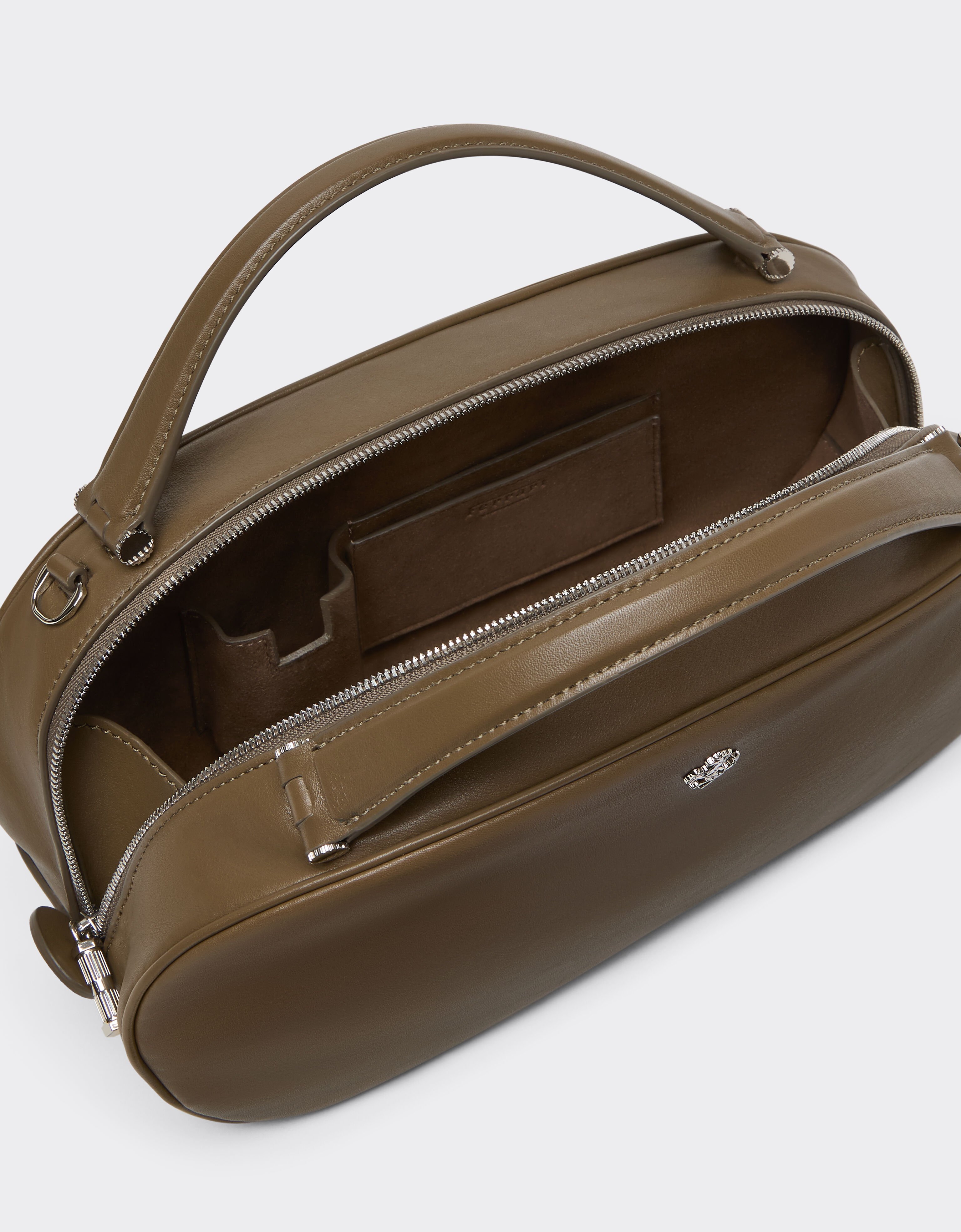 Ferrari The Ferrari Dino Mini Bowling Bag Soft in leather Khaki Green 50579f