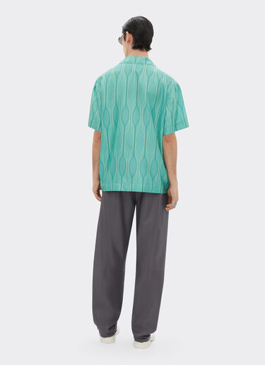Ferrari Miami Collection short-sleeved shirt in silk Aquamarine 21253f