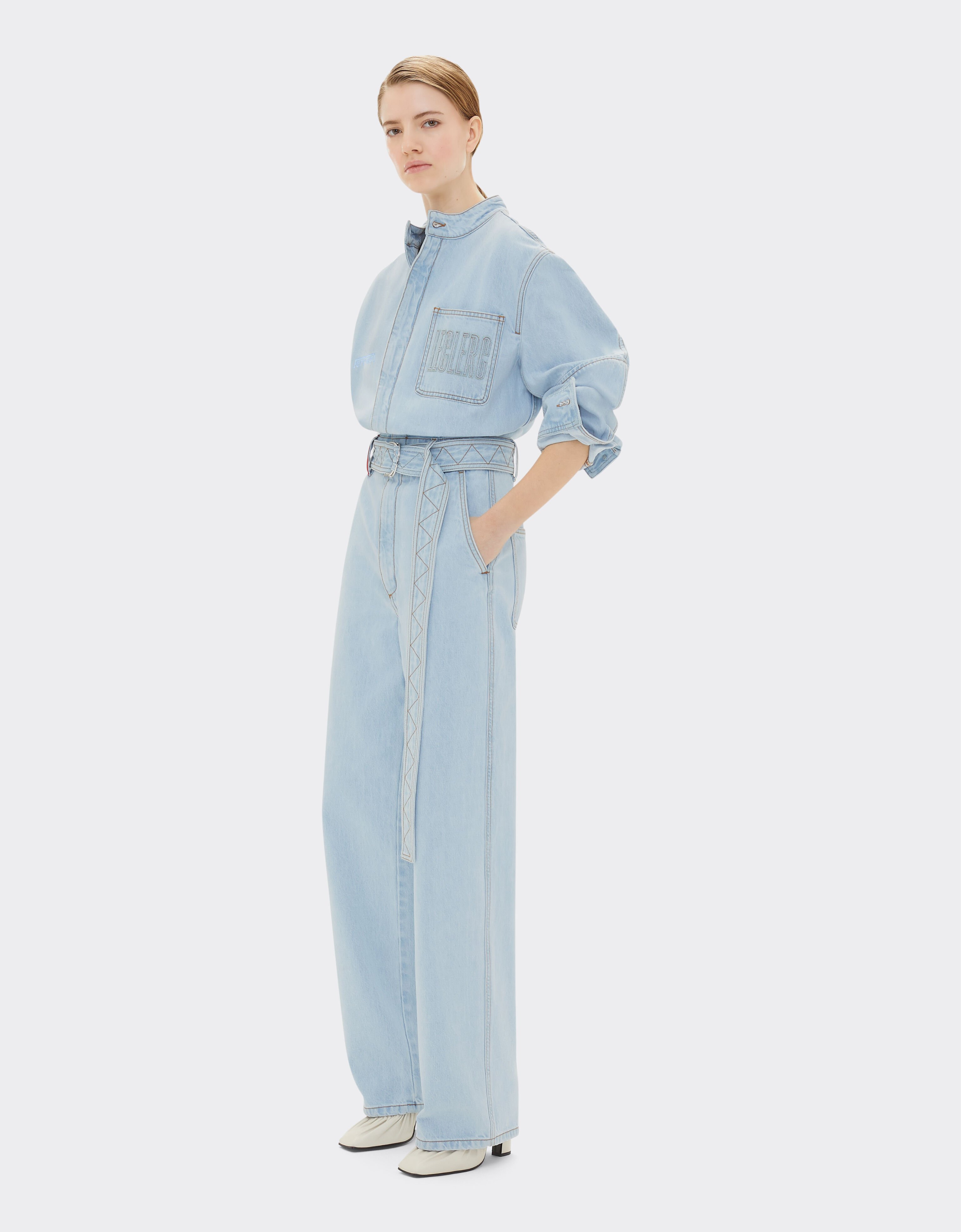 Ferrari Ferrari x Charles Leclerc stone-washed denim jumpsuit Light Denim 22776f