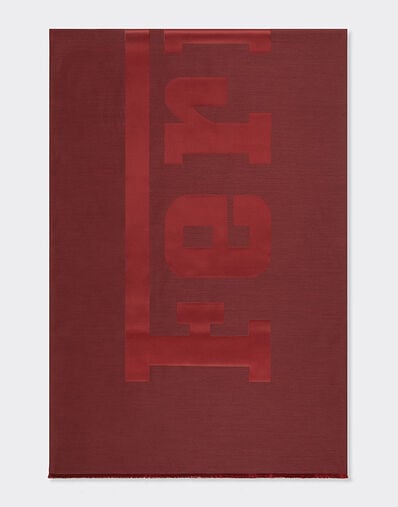 Ferrari Wool and silk scarf with Ferrari logo Mahogany 22718f