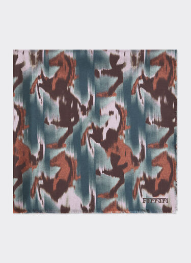 Ferrari Silk yoke with pony Ikat print Peacock 22717f