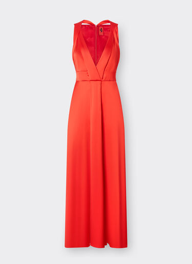 Ferrari Langes Kleid aus Stretch-Satin-Twill Schwarz 21633f