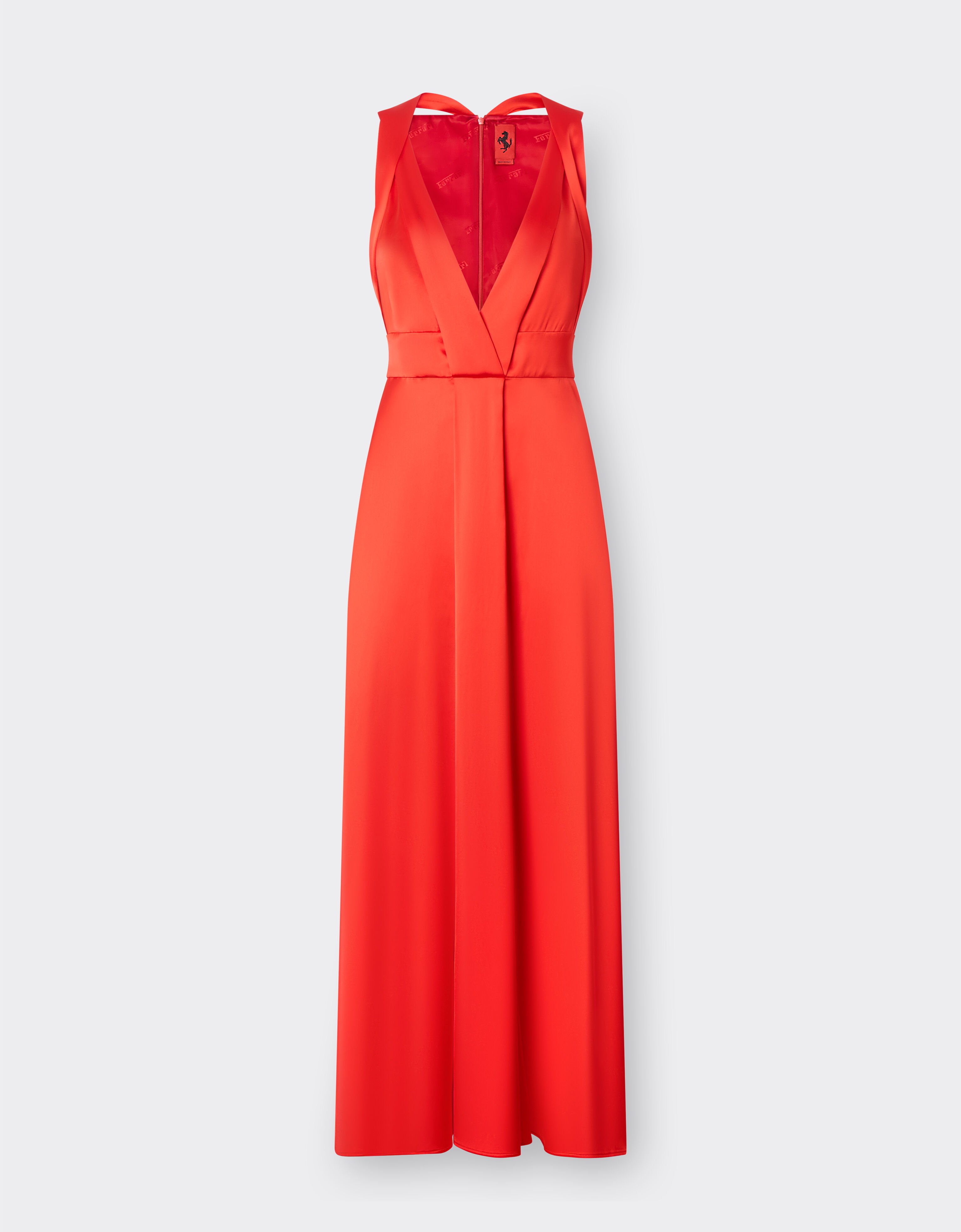 Ferrari Langes Kleid aus Stretch-Satin-Twill Schwarz 21633f