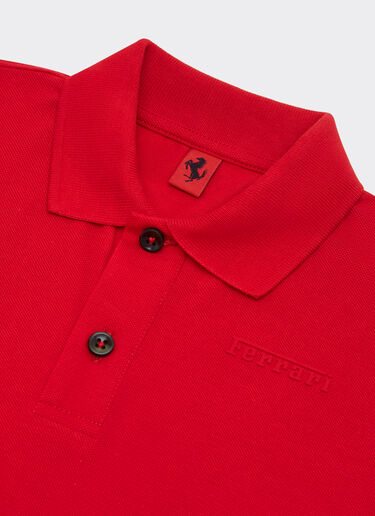 Ferrari Polo in cotone organico con logo Ferrari Rosso Corsa 22760fK