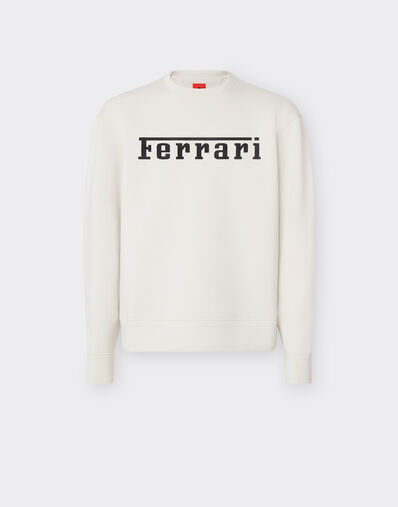 Ferrari Scuba sweatshirt with Ferrari logo Ecru 20518f