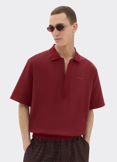 Cotton polo shirt with 7X7 check motif Ferrari Cotton polo shirt with 7X7 check motif Mahogany 22515f