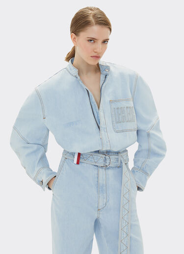 Ferrari Ferrari x Charles Leclerc stone-washed denim jumpsuit Light Denim 22776f