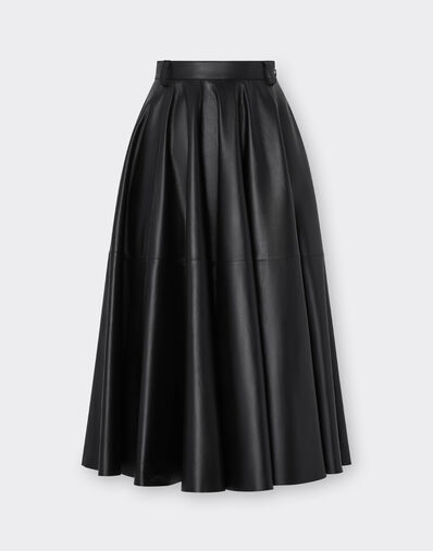 Ferrari Long skirt in nappa leather Black 21645f