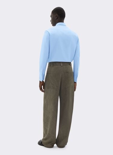 Embroidered Cotton Poplin Shirt Ferrari Embroidered Cotton Poplin Shirt Powder Blue CWMSH0021WCO0035f