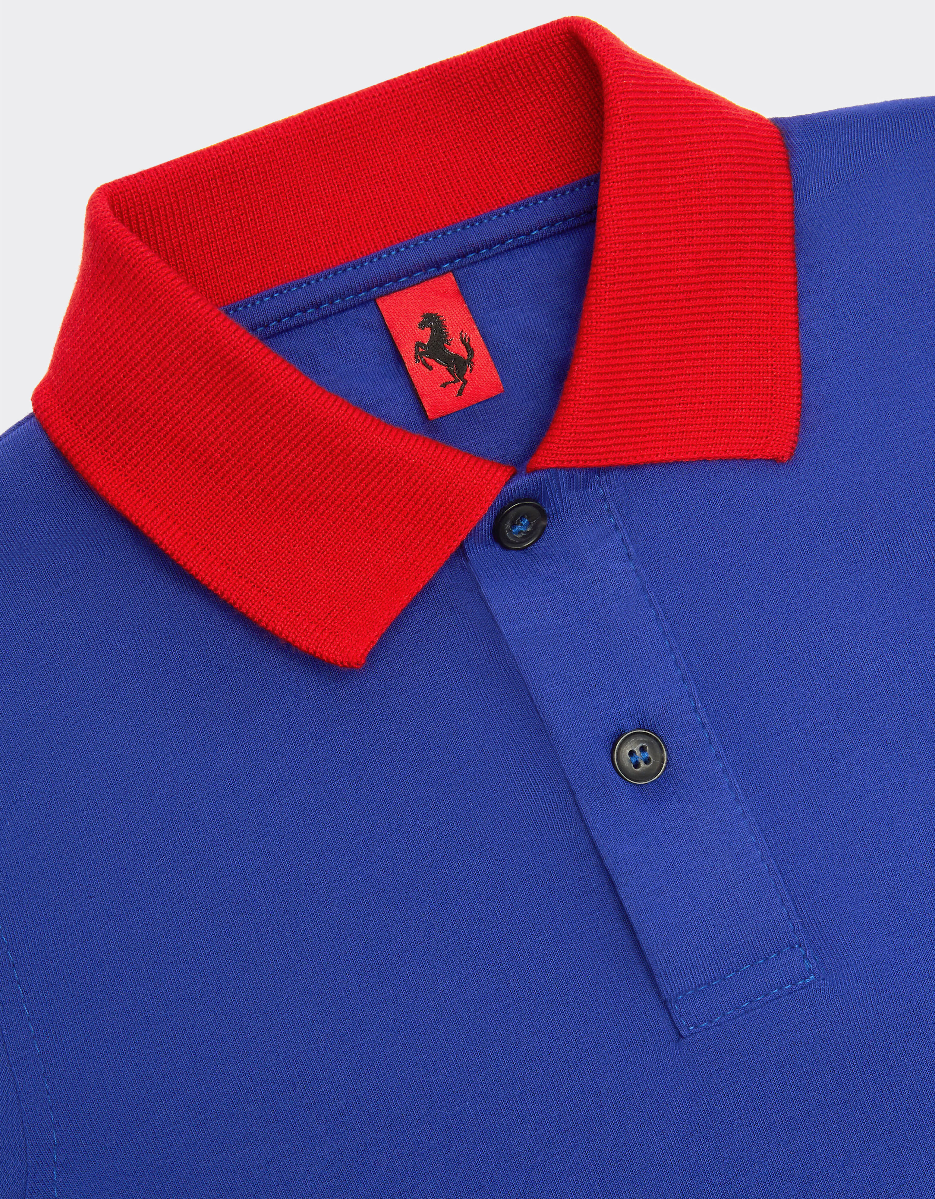 Ferrari Short sleeves - Contrast collar and cuffs - Front buttoning Antique Blue 20160fK
