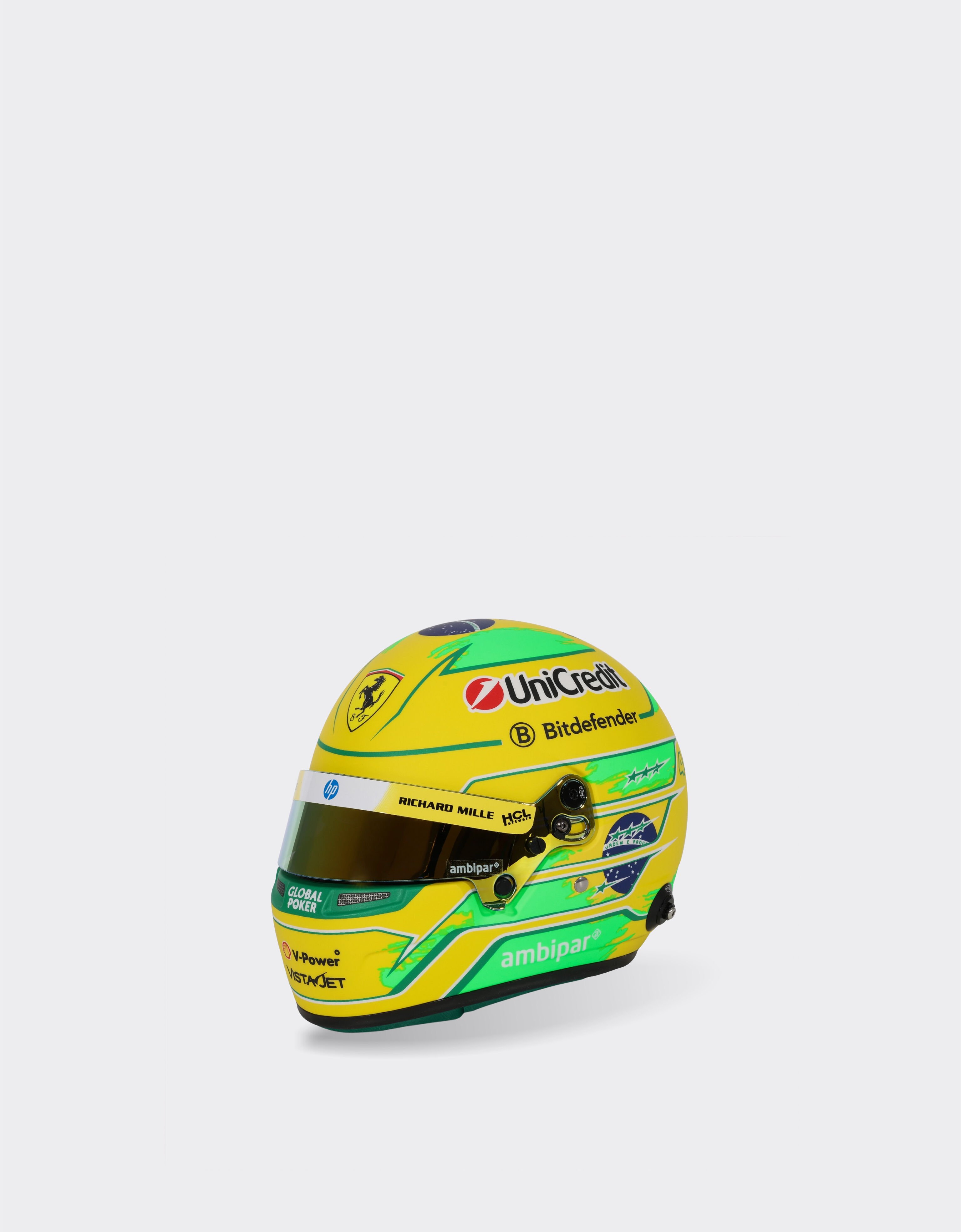 Ferrari Mini Helmet Hamilton Brazil Special Edition 2025 1:2 Scale Multicolore LA0DEf