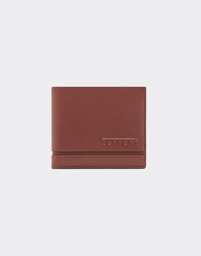 Ferrari Leather folding wallet with livery pattern Espresso 49225f