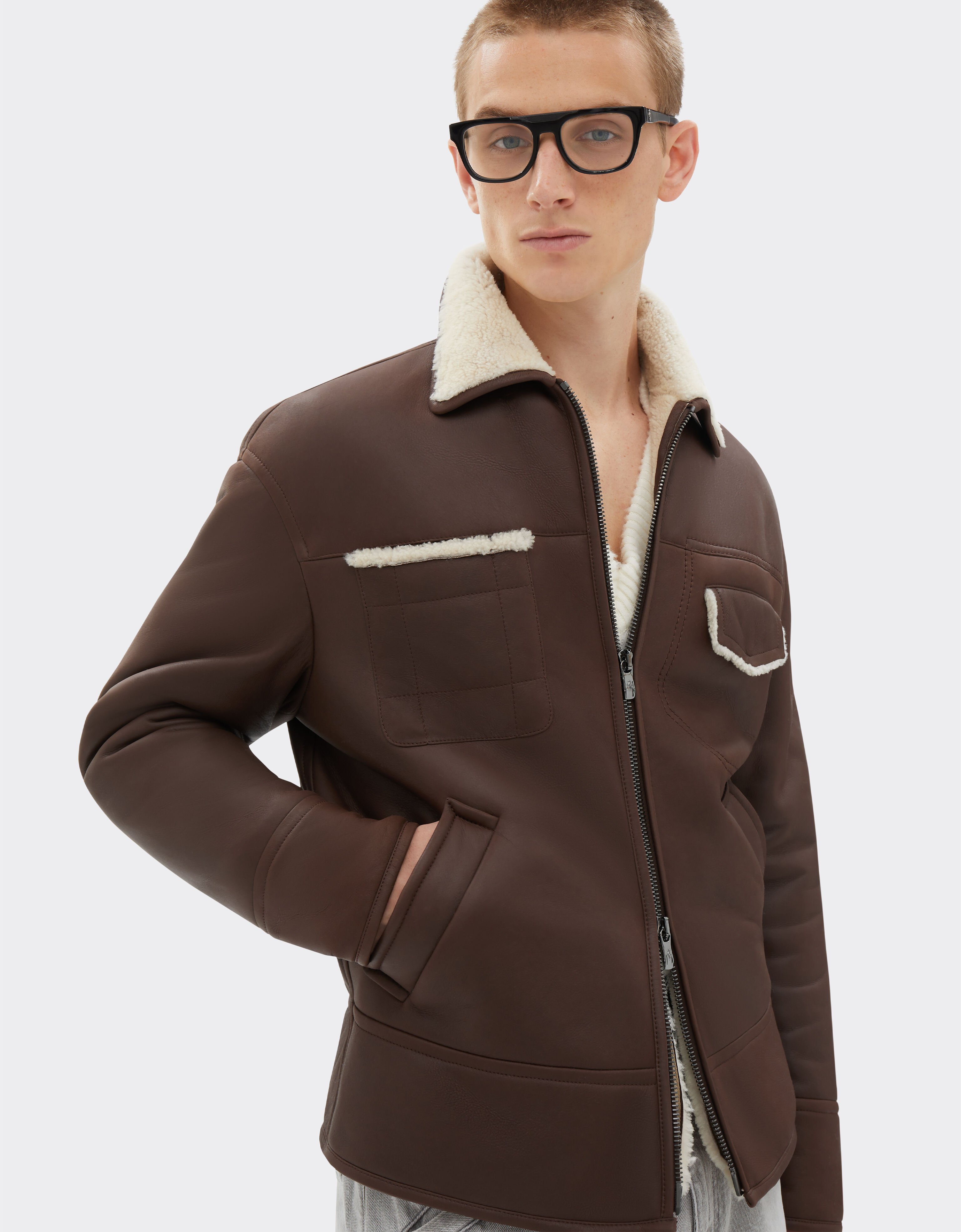 Ferrari Veste bombardier en shearling Tabac 21177f