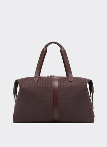 Ferrari Q-Cycle® jacquard duffle bag with Cavallino pattern Mahogany 49135f