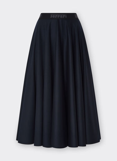 Ferrari Long skirt in wool foulé Navy 21161f