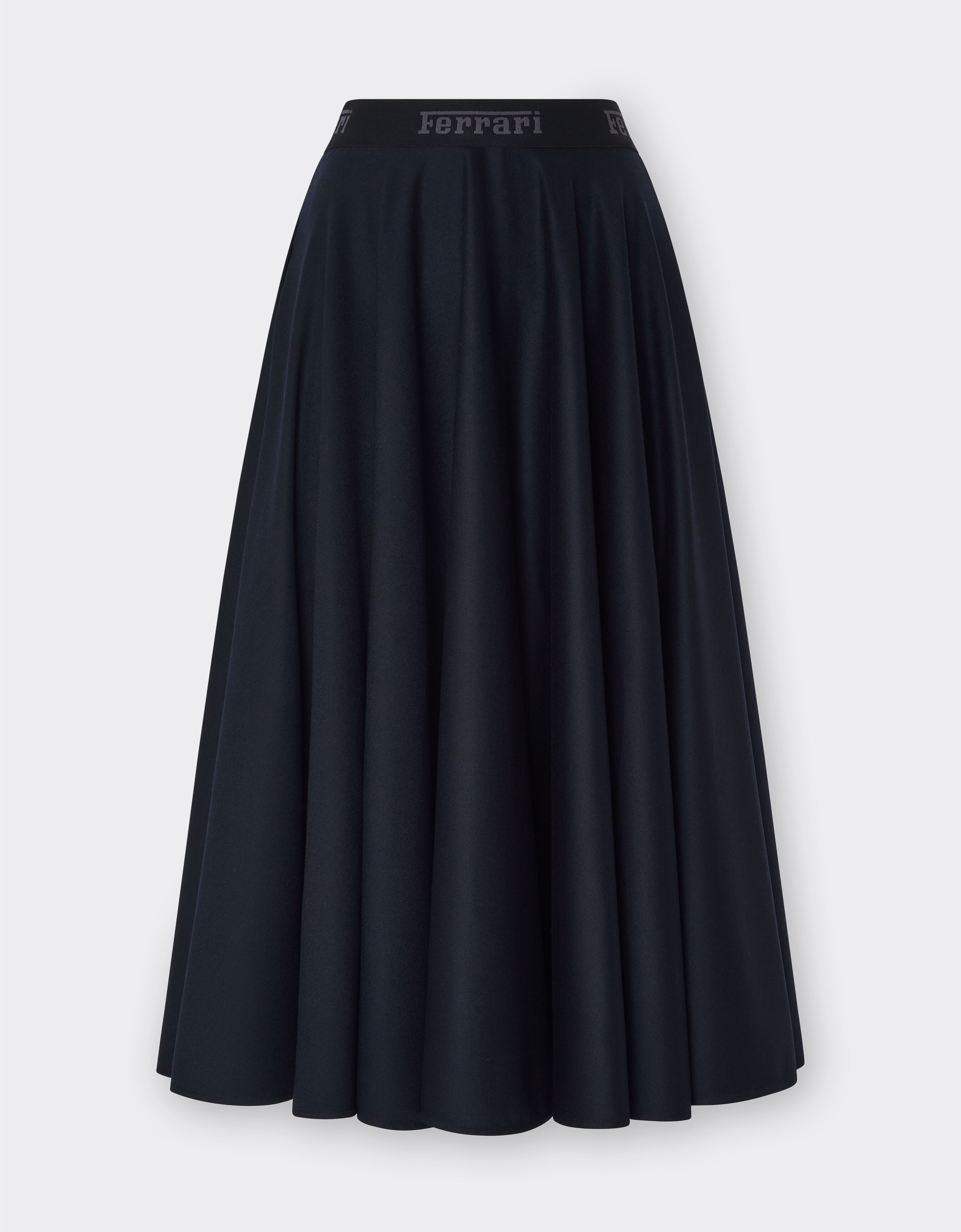 Ferrari Long skirt in wool foulé Navy 21161f