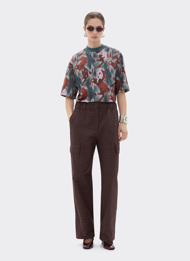 Ferrari T-shirt with Cavallino Ikat print Peacock 22670f