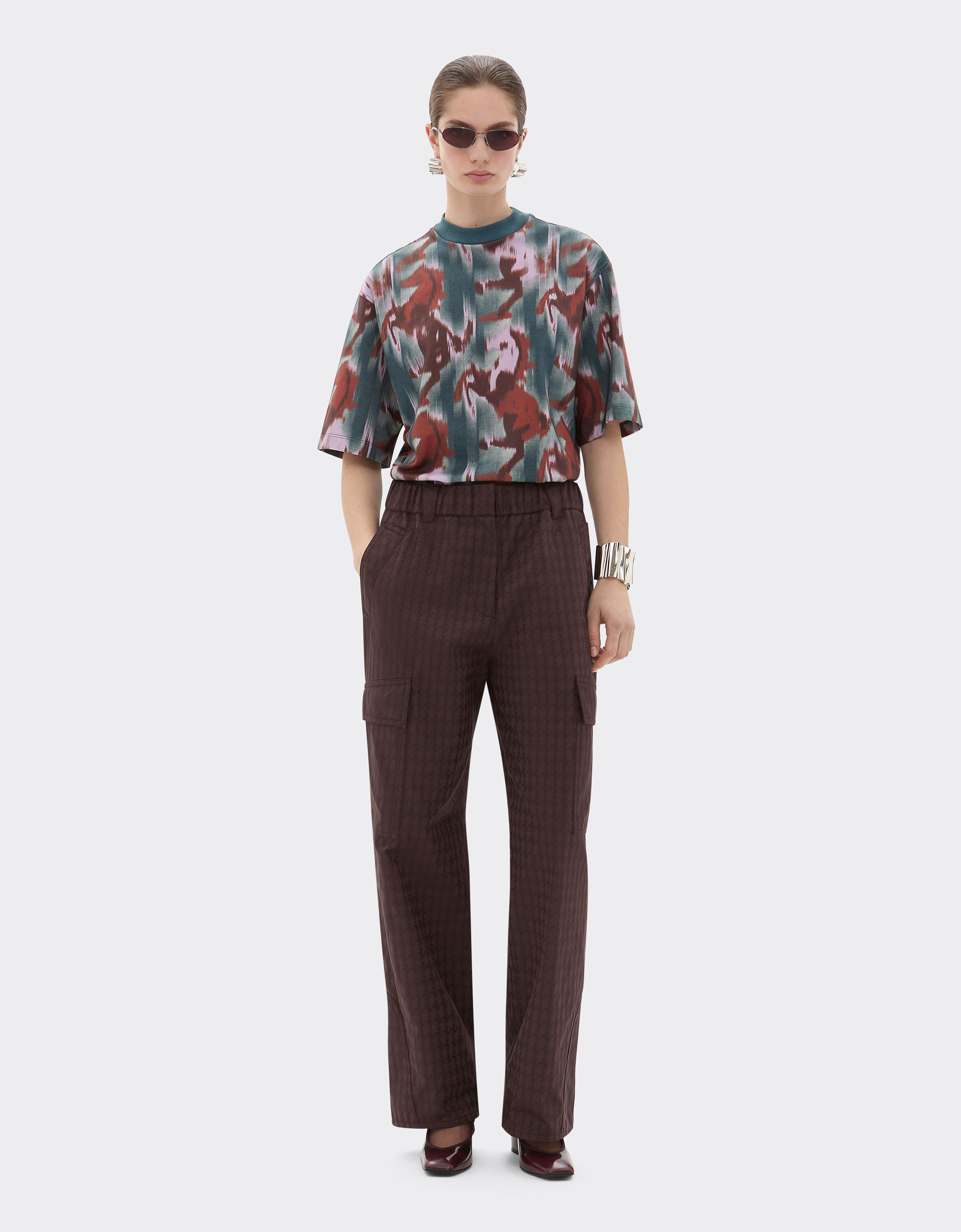 Ferrari T-shirt with Cavallino Ikat print Peacock 22670f