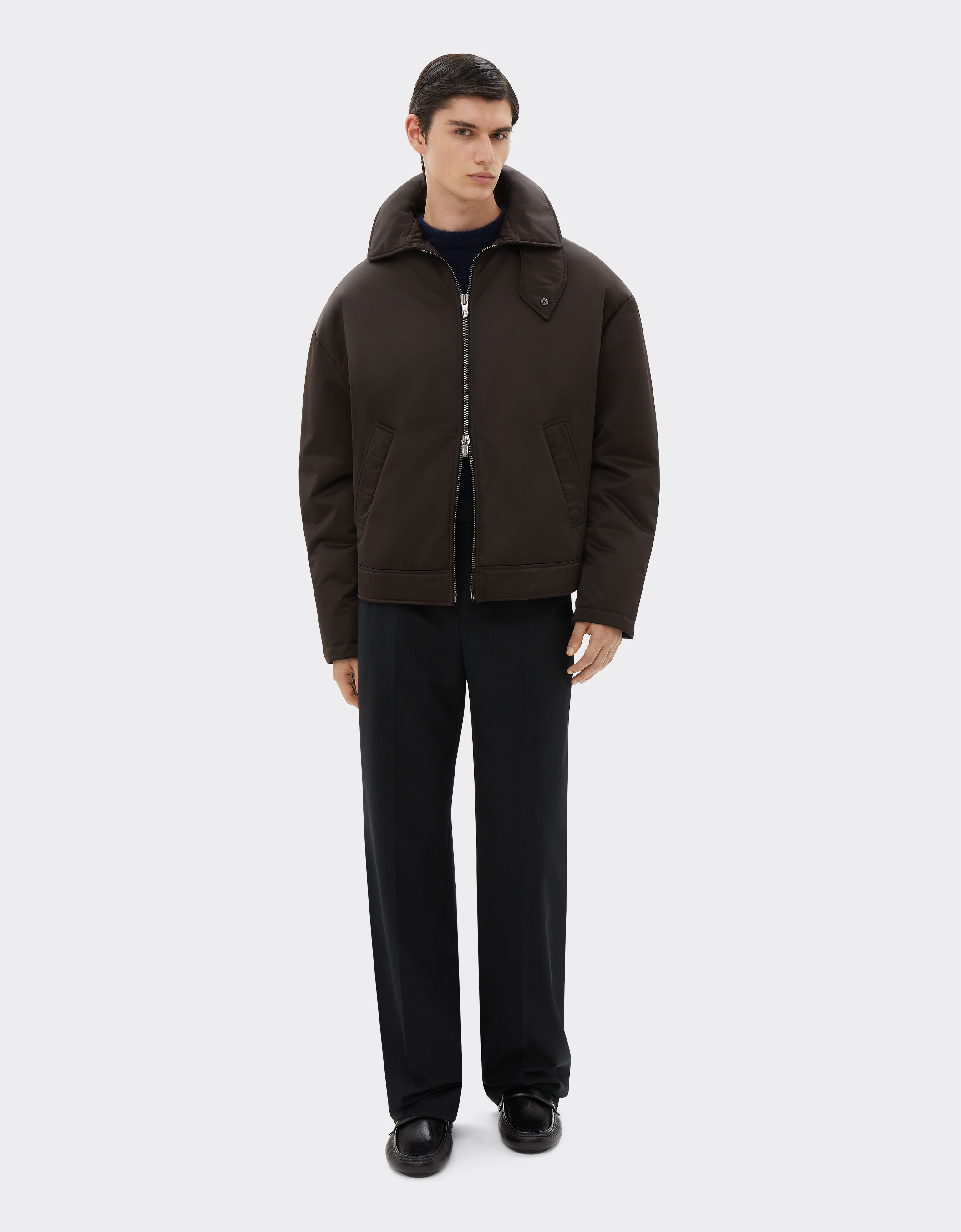 Piumino in eco nylon in Dark brown da Uomo Ferrari